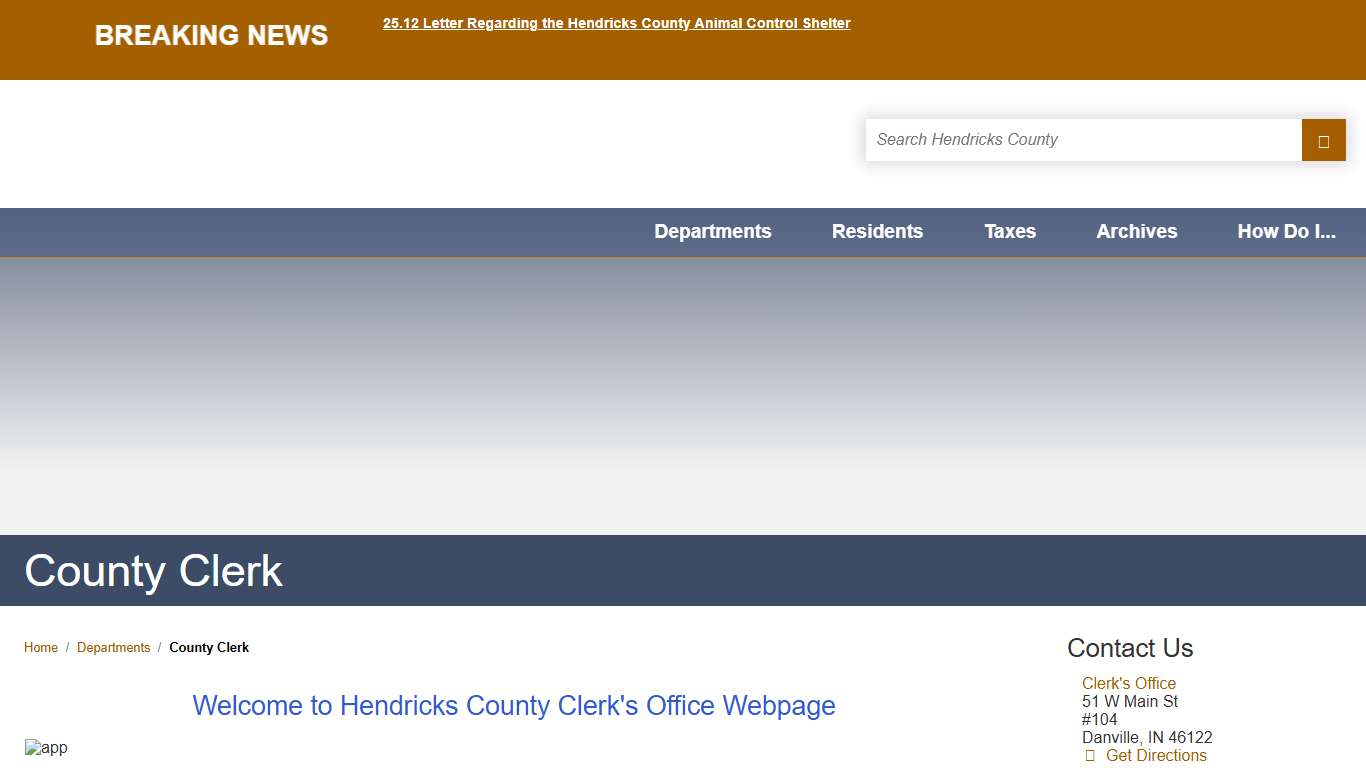 County Clerk / Hendricks County, Indiana