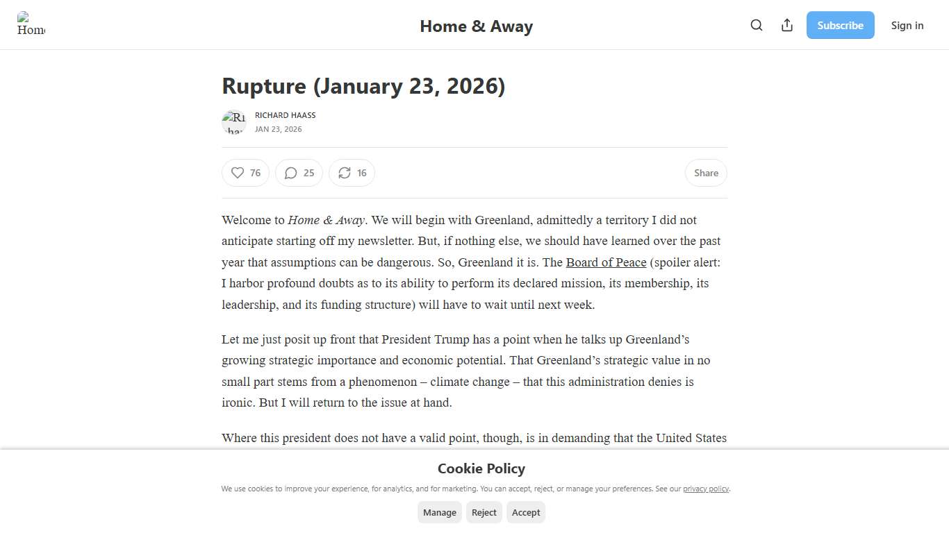Rupture (January 23, 2026) - by Richard Haass - Home & Away